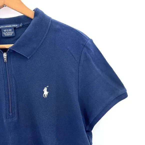 Ralph Lauren Golf Navy Blue Short Sleeve Polo Shirt Top Womens Size XL - Picture 3 of 6